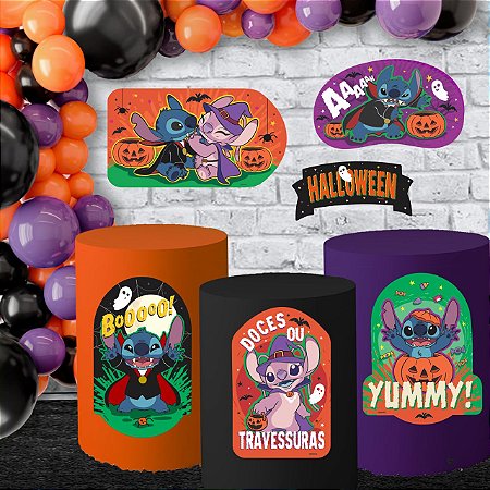 6 Cartaz Decoração Stitch Festa Halloween Eva 26cm