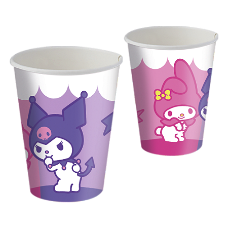 8 Copos Decoração My Melody E Kuromi Festa Aniversário 200ML