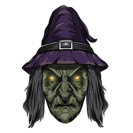 Painel Decoração Halloween Quadro Bruxa Horripilante 46cm