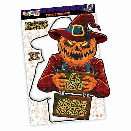 Painel Decoração Halloween Quadro Abobora 46,5cm