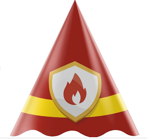 8 Chapéu Aniversário Decoração Bombeiros Festa