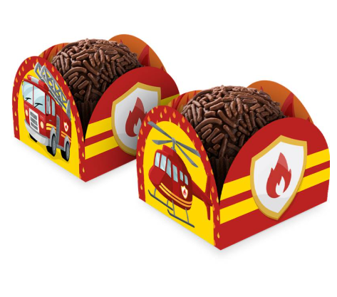 50 Forminhas Para Doces Festa Bombeiro Decoração Aniversario