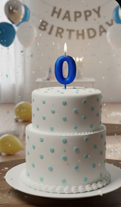 Vela Cintilante Pavio Magico Decoração N° 0 Azul Glitter