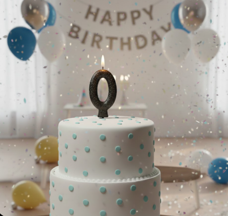 Vela Cintilante Pavio Magico Decoração N°0 Preta Glitter