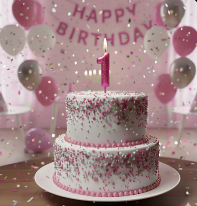 Vela Cintilante Pavio Magico Decoração N° 1 PinkGlitter