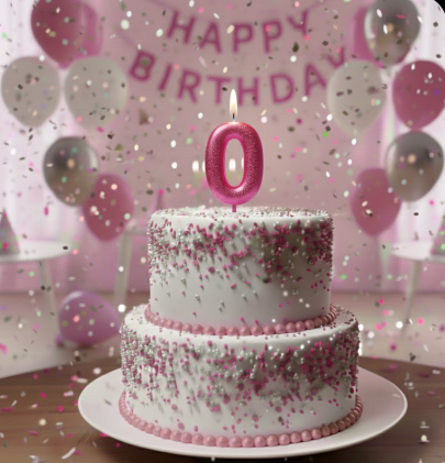 Vela Cintilante Pavio Magico Decoração N° 0 Pink Glitter