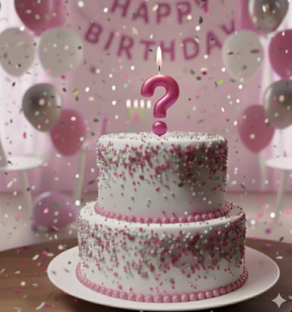 Vela Cintilante Pavio Magico Decô Interrogação Pink Glitter