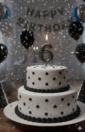 Vela Cintilante Pavio Magico Decoração N°6 Preta Glitter