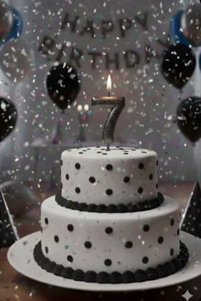 Vela Cintilante Pavio Magico Decoração N°7 Preta Glitter