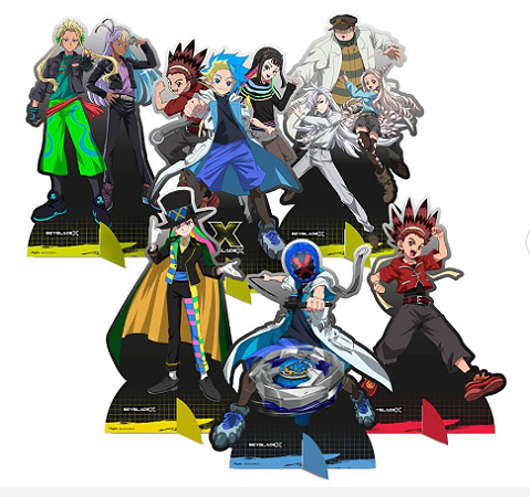 6 Display De Mesa Decoração Beyblade Festa Aniversario