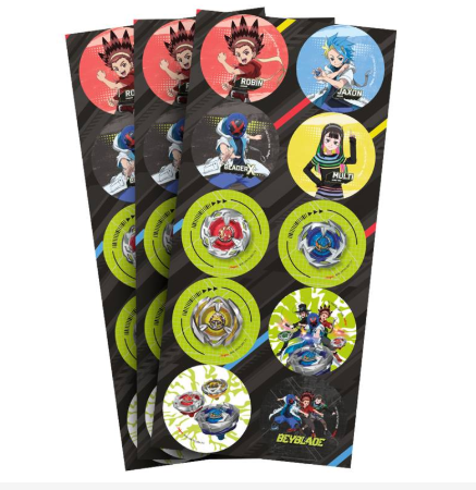 30 Adesivos Festa Beyblade Decoração Aniversario 5x5cm