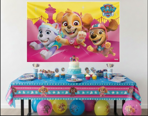 Painel Sublimado Em Tecido Patrulha Canina Menina Decoração