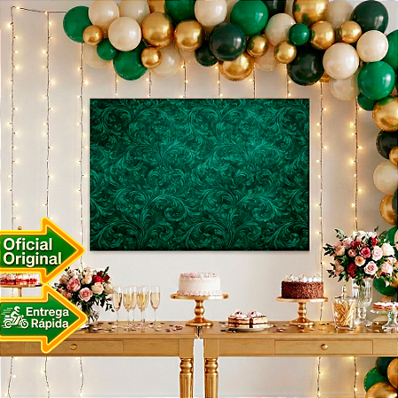 Painel Festa Floral Decoração Verde Musgo Aniver 1,40m x 1m