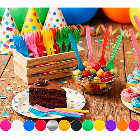 50 Garfo Descartáveis Sobremesa Festa Aniversário e eventos