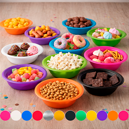 50 Pratos Cumbuca Descartáveis 15cm Festa Aniversário Evento