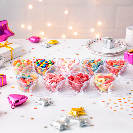 10 Caixinhas Coração acrílico decoração festa aniversá 5x5cm
