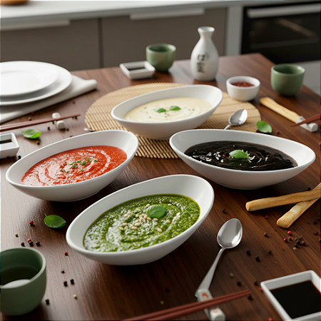 Pote Gourmet Oval Molhos sushi petistos doces 100ML Branco