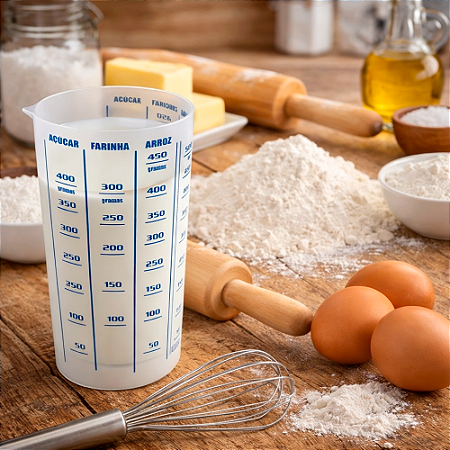 Copo Medidor 500ml Plástico Receitas Dosador Líquido sólido