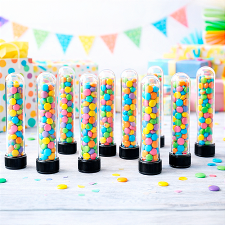 20 Tubetes Preto 13cm Festa decoração aniversá Lembrancinhas