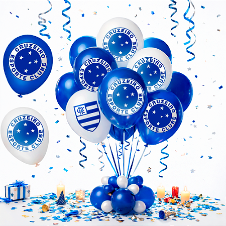 20 Bexigas Balão Festa Cruzeiro Decoração 8pol Aniversário