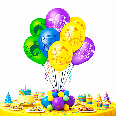 20 Bexigas Balão Festa Decoração Mundo Bita 8pol aniversário