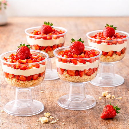 10 Taças Acrílico 300ml Para bebida e Sobremesa Festa Evento