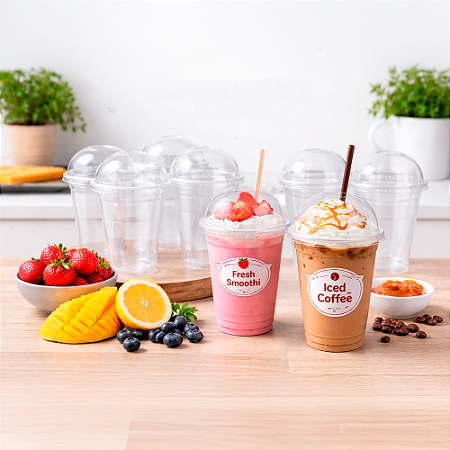 Kit 10 Copos Decoração Tampa Bolha Festa Aniversário 355ML