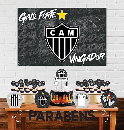Kit Festa Decoração Atlético Mineiro 33 Peças Decoração
