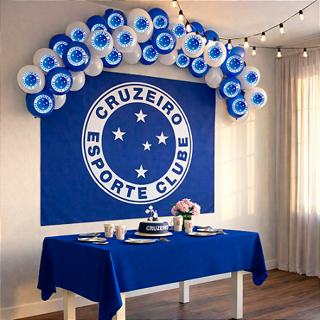 Kit festa Cruzeiro Decoração Aniversário Toalha+Painel+Balão