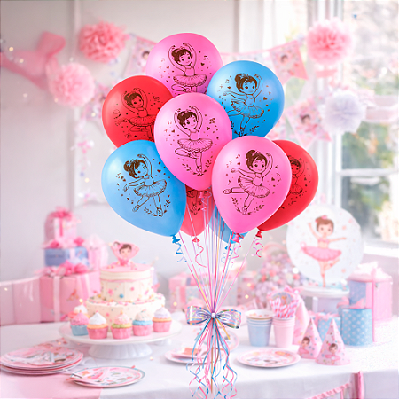 25 Bexigas Balão 11" Festa Bailarina Decoração Aniversário
