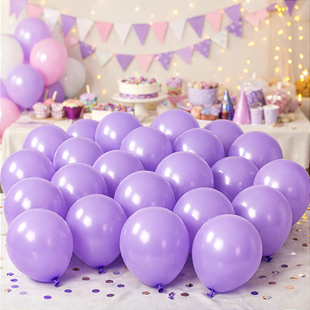50 Balão Bexigas N5 Festa Liso Lilás Decoração Aniversário