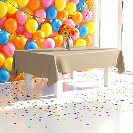 Toalha de mesa TNT festa Bege decoração eventos 2x1,40m