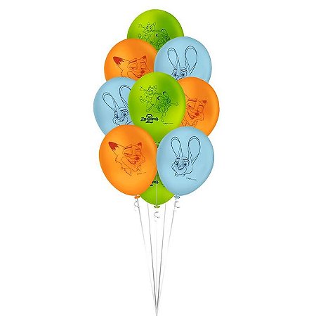 25 Bexigas Balão N9 Decoração Zootopia  Festa Aniversário