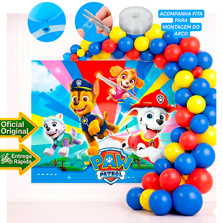 Kit festa Patrulha Canina Decoração Aniver Painel+ 150 balão