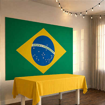 Painel TNT Decoração Bandeira Do Brasil Festa Copa 1,40m x 1