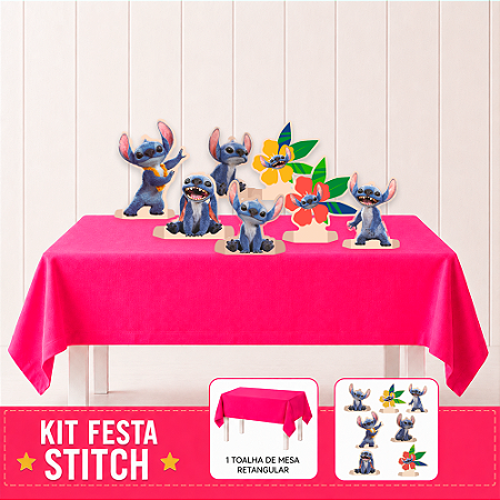 Decoração Display Stitch Filme 6 Display + Toalha de mesa Rosa 2x1,40