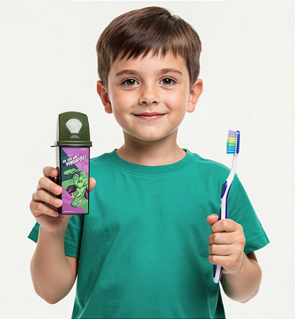 Estojo Dental Case de Plástico Decoração Hulk 290ML