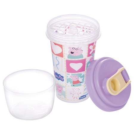 Mini Shakeira de Plástico Decoração Peppa Pig Festa 320ML