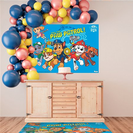Painel TNT GIGANTE 1,40m decoração Patrulha Canina AZUL
