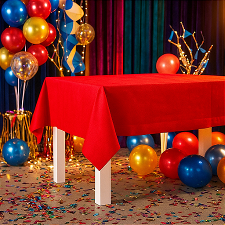 Toalha De Mesa TNT Festa Vermelho Decoração Eventos 1,20mx1m