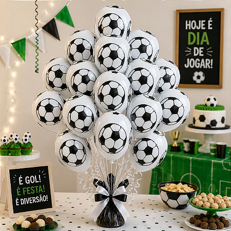 25 Balão Festa Futebol Decoração Sala Bar Restaurante evento