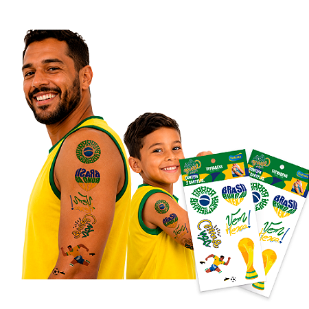 12 Tatuagem De Pele Decoração Brasil Festa Copa 2026
