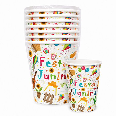Copo de Papel Festa Junina Temas Julina Arraiá 8un Decoração