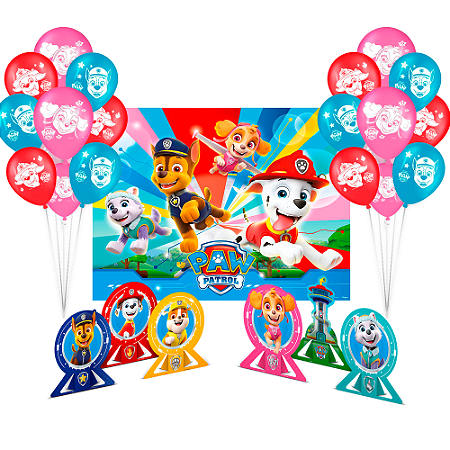 Kit Festa Patrulha Canina Decoração Painel+ Balão+ Display
