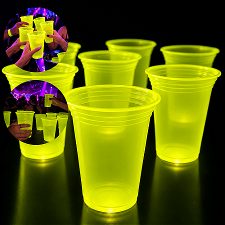 15 Copos Autraliano NEON Festa balada Aniversário 440ML Cor:Amarelo