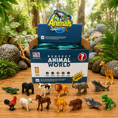 AD- ANIMAIS DE BORRACHA SELVA  SORTIDOS C/12 UN