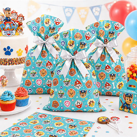 50 Sacolas Lembrancinha aniversário Patrulha Canina O decora