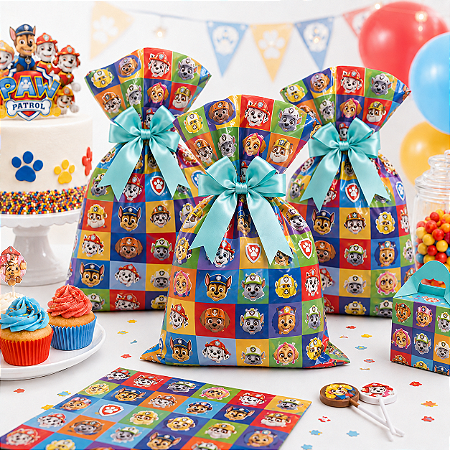50 Sacolas Lembrancinha aniversário Patrulha Canina A decora