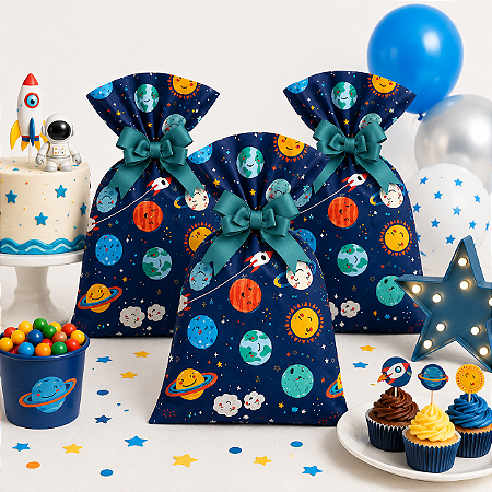 50 Sacolas Lembrancinha aniversário Astronauta decoração