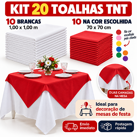Kit 20 Toalha com branco Decoração Festa Cores Aniversário
